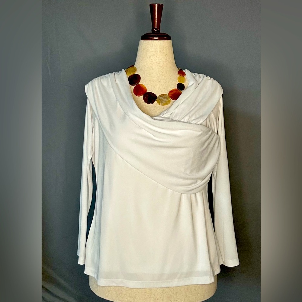 Donna Karan Women's Off-The-Shoulder Long-Sleeve Top Large